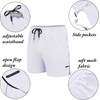 image:imageCOOFANDY Mens 2 Pack Gym Workout Shorts Quick Dry Athletic Shorts 5 Inch Lightweight Sports Running Shorts with PocketsWhiteBlack