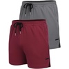 image:imageCOOFANDY Mens 2 Pack Gym Workout Shorts Quick Dry Athletic Shorts 5 Inch Lightweight Sports Running Shorts with PocketsWine RedDark Gray
