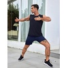 image:imageCOOFANDY Mens 2 Pack Workout Gym Shorts 7 Inch  5 Inch Athletic Shorts Lightweight Casual Jogger Short with Zipper Pockets3 Packdark GreyNavy BlueBlack