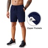 image:imageCOOFANDY Mens 2 Pack Workout Gym Shorts 7 Inch  5 Inch Athletic Shorts Lightweight Casual Jogger Short with Zipper Pockets3 Packdark GreyNavy BlueBlack