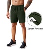 image:imageCOOFANDY Mens 2 Pack Workout Gym Shorts 7 Inch  5 Inch Athletic Shorts Lightweight Casual Jogger Short with Zipper PocketsBlack  Army Green