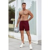 image:imageCOOFANDY Mens 2 Pack Workout Gym Shorts 7 Inch  5 Inch Athletic Shorts Lightweight Casual Jogger Short with Zipper PocketsBlack  Wine Red