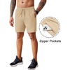 image:imageCOOFANDY Mens 2 Pack Workout Gym Shorts 7 Inch  5 Inch Athletic Shorts Lightweight Casual Jogger Short with Zipper PocketsKhaki  Black
