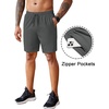 image:imageCOOFANDY Mens 2 Pack Workout Gym Shorts 7 Inch  5 Inch Athletic Shorts Lightweight Casual Jogger Short with Zipper PocketsNavy Blue  Dark Grey