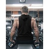 image:imageCOOFANDY Mens 2 Pack Workout Hooded Tank Tops Bodybuilding Muscle Cut Off T Shirt Sleeveless Gym HoodiesBlackblack