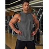 image:imageCOOFANDY Mens 2 Pack Workout Hooded Tank Tops Bodybuilding Muscle Cut Off T Shirt Sleeveless Gym HoodiesBlackdark Grey
