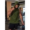 image:imageCOOFANDY Mens 2 Pack Workout Hooded Tank Tops Bodybuilding Muscle Cut Off T Shirt Sleeveless Gym HoodiesBlackgreen