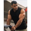 image:imageCOOFANDY Mens 2 Pack Workout Hooded Tank Tops Bodybuilding Muscle Cut Off T Shirt Sleeveless Gym HoodiesBlackwhite
