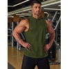 image:imageCOOFANDY Mens 2 Pack Workout Hooded Tank Tops Bodybuilding Muscle Cut Off T Shirt Sleeveless Gym HoodiesGreyarmy Green