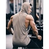 image:imageCOOFANDY Mens 2 Pack Workout Hooded Tank Tops Bodybuilding Muscle Cut Off T Shirt Sleeveless Gym HoodiesGreyarmy Green