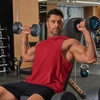 image:imageCOOFANDY Mens 2 Pack Workout Hooded Tank Tops Bodybuilding Muscle Cut Off T Shirt Sleeveless Gym HoodiesRedblue