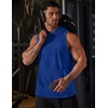 image:imageCOOFANDY Mens 2 Pack Workout Hooded Tank Tops Bodybuilding Muscle Cut Off T Shirt Sleeveless Gym HoodiesRedblue