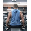 image:imageCOOFANDY Mens 2 Pack Workout Hooded Tank Tops Bodybuilding Muscle Cut Off T Shirt Sleeveless Gym HoodiesSky Bluegrey
