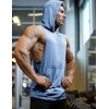 image:imageCOOFANDY Mens 2 Pack Workout Hooded Tank Tops Bodybuilding Muscle Cut Off T Shirt Sleeveless Gym HoodiesSky Bluegrey