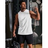 image:imageCOOFANDY Mens 2 Pack Workout Hooded Tank Tops Bodybuilding Muscle Cut Off T Shirt Sleeveless Gym HoodiesWhitegreen