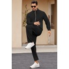 image:imageCOOFANDY Mens 2 Piece Tracksuit Casual Sweatsuits Full Zip Track Suits Jogging Athletic Suit SetsBlack