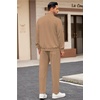image:imageCOOFANDY Mens 2 Piece Tracksuit Casual Sweatsuits Full Zip Track Suits Jogging Athletic Suit SetsCamelKhakiTan