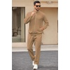 image:imageCOOFANDY Mens 2 Piece Tracksuit Casual Sweatsuits Full Zip Track Suits Jogging Athletic Suit SetsCamelKhakiTan