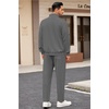 image:imageCOOFANDY Mens 2 Piece Tracksuit Casual Sweatsuits Full Zip Track Suits Jogging Athletic Suit SetsDark Grey
