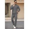 image:imageCOOFANDY Mens 2 Piece Tracksuit Casual Sweatsuits Full Zip Track Suits Jogging Athletic Suit SetsDark Grey