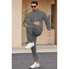 image:imageCOOFANDY Mens 2 Piece Tracksuit Casual Sweatsuits Full Zip Track Suits Jogging Athletic Suit SetsDark Grey