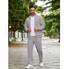 image:imageCOOFANDY Mens 2 Piece Tracksuit Casual Sweatsuits Full Zip Track Suits Jogging Athletic Suit SetsLight Grey