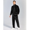 image:imageCOOFANDY Mens 2 Piece Velour Tracksuit Full Zip Jackets Pants Velvet Jogging Suits Sweatsuit SetBlack