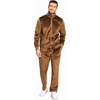 image:imageCOOFANDY Mens 2 Piece Velour Tracksuit Full Zip Jackets Pants Velvet Jogging Suits Sweatsuit SetBrown