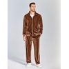 image:imageCOOFANDY Mens 2 Piece Velour Tracksuit Full Zip Jackets Pants Velvet Jogging Suits Sweatsuit SetDark Brown