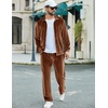 image:imageCOOFANDY Mens 2 Piece Velour Tracksuit Full Zip Jackets Pants Velvet Jogging Suits Sweatsuit SetDark Brown