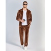 image:imageCOOFANDY Mens 2 Piece Velour Tracksuit Full Zip Jackets Pants Velvet Jogging Suits Sweatsuit SetDark Brown