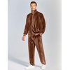 image:imageCOOFANDY Mens 2 Piece Velour Tracksuit Full Zip Jackets Pants Velvet Jogging Suits Sweatsuit SetDark Brown