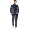 image:imageCOOFANDY Mens 2 Piece Velour Tracksuit Full Zip Jackets Pants Velvet Jogging Suits Sweatsuit SetDark Grey
