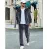 image:imageCOOFANDY Mens 2 Piece Velour Tracksuit Full Zip Jackets Pants Velvet Jogging Suits Sweatsuit SetDark Grey