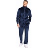 image:imageCOOFANDY Mens 2 Piece Velour Tracksuit Full Zip Jackets Pants Velvet Jogging Suits Sweatsuit SetNavy