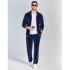 image:imageCOOFANDY Mens 2 Piece Velour Tracksuit Full Zip Jackets Pants Velvet Jogging Suits Sweatsuit SetNavy Blue