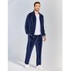 image:imageCOOFANDY Mens 2 Piece Velour Tracksuit Full Zip Jackets Pants Velvet Jogging Suits Sweatsuit SetNavy Blue