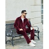 image:imageCOOFANDY Mens 2 Piece Velour Tracksuit Full Zip Jackets Pants Velvet Jogging Suits Sweatsuit SetWine Red