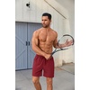 image:imageCOOFANDY Mens 2 in 1 Running Shorts 2 Pack Athletic Shorts Quick Dry Gym Training Workout Shorts with PocketsDark GreyWine Red
