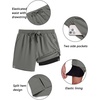 image:imageCOOFANDY Mens 2 in 1 Running Shorts 2 Pack Athletic Shorts Quick Dry Gym Training Workout Shorts with PocketsDark GreyWine Red