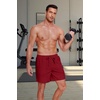 image:imageCOOFANDY Mens 2 in 1 Running Shorts 2 Pack Athletic Shorts Quick Dry Gym Training Workout Shorts with PocketsDark GreyWine Red