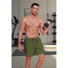 image:imageCOOFANDY Mens 2 in 1 Running Shorts 2 Pack Athletic Shorts Quick Dry Gym Training Workout Shorts with PocketsGreyArmy Green