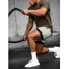 image:imageCOOFANDY Mens 2 in 1 Running Shorts 2 Pack Athletic Shorts Quick Dry Gym Training Workout Shorts with PocketsGreyArmy Green