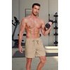 image:imageCOOFANDY Mens 2 in 1 Running Shorts 2 Pack Athletic Shorts Quick Dry Gym Training Workout Shorts with PocketsKhakiGrey