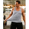 image:imageCOOFANDY Mens 3 Pack Gym Tank Tops YBack Workout Muscle Tee Training Bodybuilding Fitness Sleeveless T Shirts3 PackblackLight GreyNavy Blue