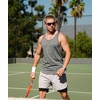 image:imageCOOFANDY Mens 3 Pack Gym Tank Tops YBack Workout Muscle Tee Training Bodybuilding Fitness Sleeveless T Shirts3 Packlight GreyBlueLight Red