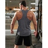 image:imageCOOFANDY Mens 3 Pack Gym Tank Tops YBack Workout Muscle Tee Training Bodybuilding Fitness Sleeveless T ShirtsDark GreyDark GreyDark Grey