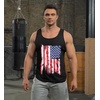 image:imageCOOFANDY Mens 3 Pack Quick Dry Workout Tank Top Gym Muscle Tee Fitness Bodybuilding Sleeveless T ShirtFlagblackRedWhite