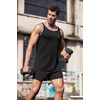 image:imageCOOFANDY Mens 3 Pack Quick Dry Workout Tank Top Gym Muscle Tee Fitness Bodybuilding Sleeveless T ShirtStripe BlackWhiteGrey