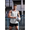 image:imageCOOFANDY Mens 3 Pack Quick Dry Workout Tank Top Gym Muscle Tee Fitness Bodybuilding Sleeveless T ShirtStripe BlackWhiteGrey